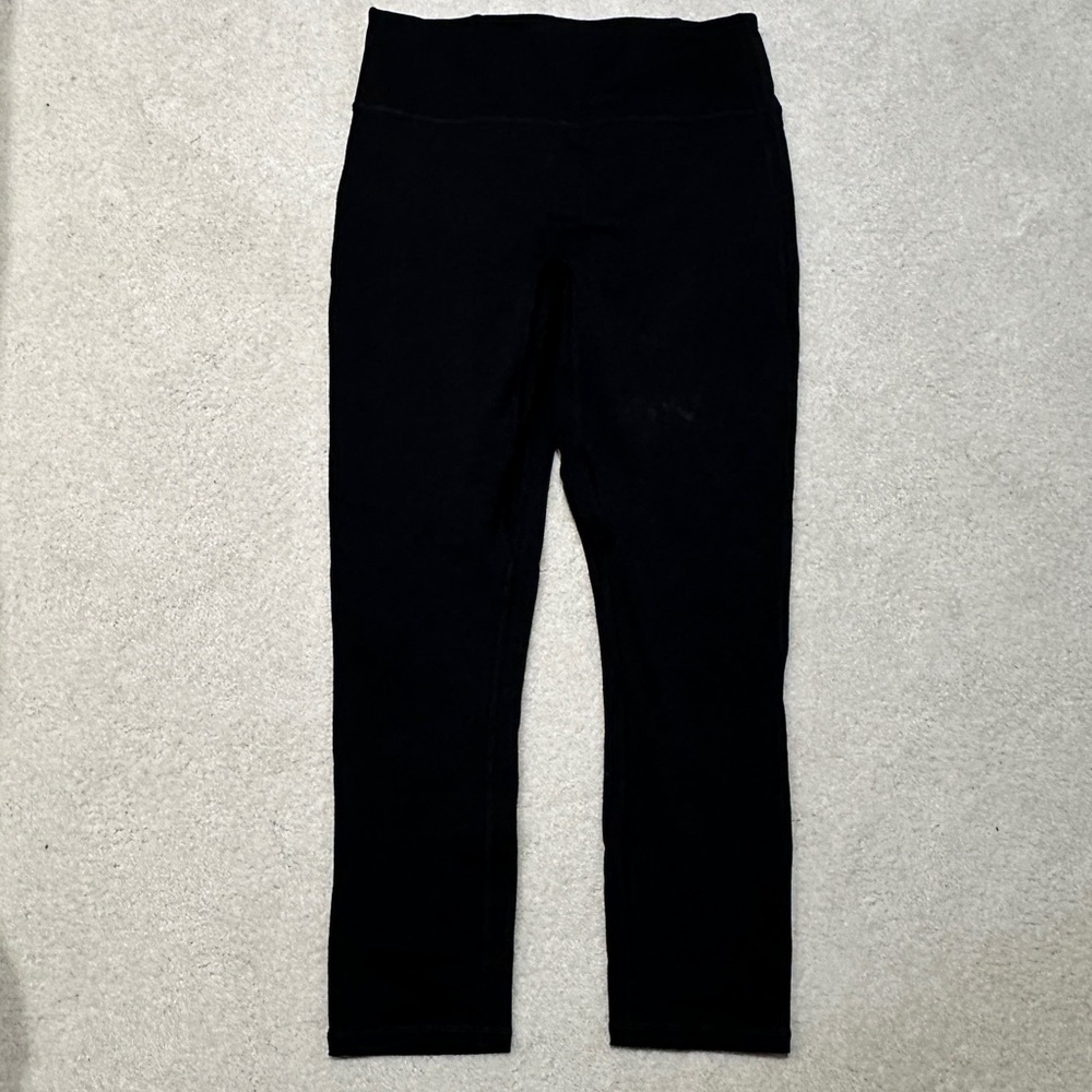 Fabletics High-Waisted Solid PowerHold 7/8 Black Leggings